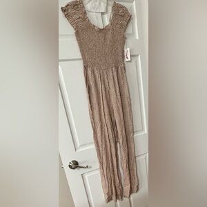 NWT Jessica Simpson Jumper Leopard Print BoHo style cap sleeve smocked top